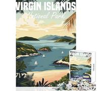 Puzzle da 1000 pezzi per adolescenti poster del Parco nazionale delle Isole Vergini decorazione per la casa giocattoli regali per donne e uomini gioco impossibile collezione di artisti belle arti