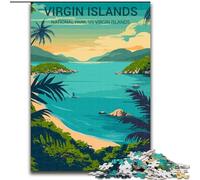 Puzzle da 1000 pezzi per adolescenti, poster del Parco nazionale delle Isole Vergini, per 14+ anni, gioco impegnativo come regalo per tutta la famiglia e gli amici, 26x38cm