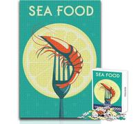 Puzzle da 1000 pezzi per adolescenti Poster della chiesa con frutti di mare Gioco di sfida unico ma divertente e umoristico Regalo di compleanno Dimensioni 50x75cm