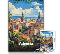 Puzzle da 1000 pezzi per adolescenti, poster della città di Valencia, gioco intellettuale ma anche divertente e umoristico, opera d'arte regalo, dimensioni 50x75cm