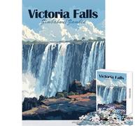 Puzzle da 1000 pezzi per adolescenti poster delle Cascate Vittoria decorazione per la casa giocattoli regalo di compleanno giochi rilassanti per il compleanno Natale dimensioni 38x26cm
