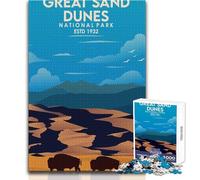Puzzle da 1000 pezzi per adolescenti Poster delle Grandi Dune di Sabbia Gioco Educativo Analisi e Logica Giocattoli Antistress Dimensioni 38x26cm