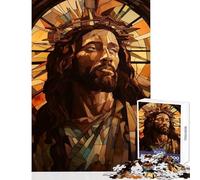 Puzzle da 1000 pezzi per adolescenti poster di Gesù Cristo nero giocattolo decorazione da parete regali di Babbo Natale segreto gioco pratico per migliorare l'amore tra coppie dimensioni 38x26cm