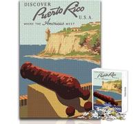 Puzzle da 1000 pezzi per adolescenti, poster di viaggio a Porto Rico, gioco di sfida unico, antistress, regali di Babbo Natale segreto, dimensioni 50x75cm