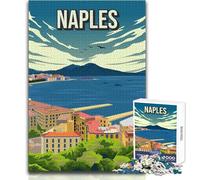 Puzzle da 1000 pezzi per adolescenti, poster di viaggio con skyline di Napoli, paesaggio urbano, bellissimo design, gioco, sfida difficile, giocattoli antistress, dimensioni 38x26cm