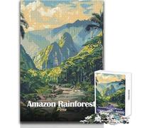 Puzzle da 1000 pezzi per adolescenti, poster di viaggio della foresta pluviale amazzonica in Perù, bellissimo design, gioco per migliorare la memoria, regalo per compleanni, dimensioni 50x75cm