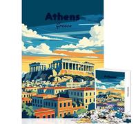 Puzzle da 1000 pezzi per adolescenti poster di viaggio di Atene Grecia giocattolo decorazione da parete regali per donne e uomini gioco educativo migliora l'amore tra coppie dimensioni 38x52cm