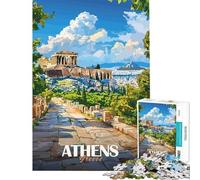 Puzzle da 1000 pezzi per adolescenti poster di viaggio di Atene Grecia puzzle per adulti giocattolo decorativo da parete migliora la memoria regalo per amici e familiari (dimensioni 50x75cm)