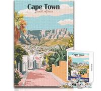 Puzzle da 1000 pezzi per adolescenti, poster di viaggio di Città del Capo, Sud Africa, gioco educativo per famiglie, regalo di compleanno, opera d'arte, dimensioni 38x52cm