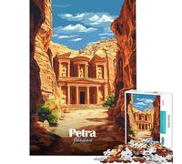 Puzzle da 1000 pezzi per adolescenti poster di viaggio di Petra Jordan puzzle per adulti gioco pratico antistress gioco stimolante regalo (dimensioni 38x52cm)