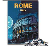 Puzzle da 1000 pezzi per adolescenti, poster di viaggio di Roma, Italia, allena il tuo cervello e le tue mani, regali di compleanno unici per età 14+ 75x100cm