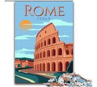 Puzzle da 1000 pezzi per adolescenti, poster di viaggio di Roma, Italia, allena il tuo cervello e le tue mani, regali di compleanno unici per età 14+ 75x100cm