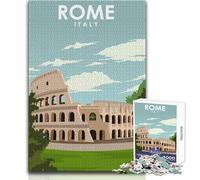 Puzzle da 1000 pezzi per adolescenti Poster di viaggio di Roma, Italia Gioco di sfida unico ma divertente e umoristico Regalo di compleanno Dimensioni 38x26cm