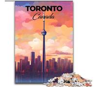Puzzle da 1000 pezzi per adolescenti, poster di viaggio di Toronto, adatto a persone dai 14 anni in su, giochi educativi, regali di Babbo Natale segreto, 50x75cm