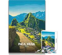 Puzzle da 1000 pezzi per adolescenti, poster di viaggio sul Cammino Inca in Perù, gioco di sfida unico, antistress, regali di Babbo Natale segreto, dimensioni 50x75cm