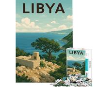 Puzzle da 1000 pezzi per adolescenti poster di viaggio sulla Libia paesaggio gioco per famiglie giocattolo avvincente per coltivare la pazienza regalo divertente difficile (dimensioni 38x26cm)