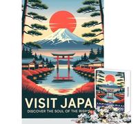 Puzzle da 1000 pezzi per adolescenti poster di viaggio "Visita il Giappone" giocattolo decorazione da parete ottimo regalo per giochi rilassanti giochi difficili e stimolanti (dimensioni 38x26cm)