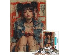 Puzzle da 1000 pezzi per adolescenti poster giapponese retrò puzzle per adulti gioco per famiglie decorazione per la casa compleanno (dimensioni 38x52cm)