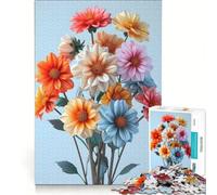 Puzzle da 1000 pezzi per adolescenti, poster multicolore con dalia, decorazione murale, passatempo per le vacanze a casa, per rafforzare l'amore tra le coppie 38x26cm