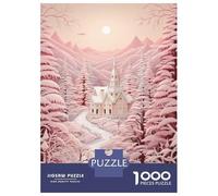 Puzzle Da 1000 Pezzi Per Adolescenti Powder Pink Winter Puzzle Per Adulti Giocattolo Decorazione Da Parete Modello Da Assemblare Ottimo Regalo Per I Giocatori 70x50cm/1000pcs