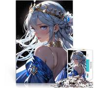 Puzzle da 1000 pezzi per adolescenti Principessa anime con abito blu Giochi divertenti Attività divertenti a casa, regali di compleanno, regali di viaggio, 75x50cm
