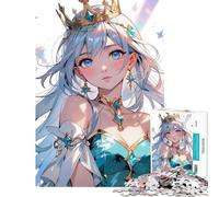 Puzzle da 1000 pezzi per adolescenti principessa anime dagli occhi azzurri divertimento a casa decorazione artistica per la casa giochi per famiglie adatto a persone dai 14 anni in su (38x26cm)