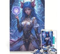 Puzzle da 1000 pezzi per adolescenti, Principessa fantasy dai capelli blu, Giocattolo antistress, Decorazione per la casa, Collezione d'artista, Belle arti 38x26cm