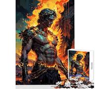 Puzzle da 1000 pezzi per adolescenti Prometeo in fiamme︰ Titano della fiamma eterna Gioco interattivo Sfida difficile Giocattolo educativo Migliora l'amore tra le coppie (38X26CM)