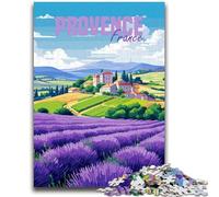 Puzzle da 1000 pezzi per adolescenti, Provenza, Francia, lavanda, puzzle per adolescenti, giocattolo educativo, divertenti giochi per famiglie, arredamento unico per la casa (26x38cm)