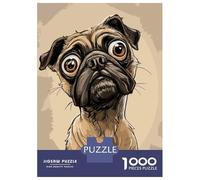 Puzzle Da 1000 Pezzi Per Adolescenti Pug Caricature Puzzle Per Adulti Gioco Pratico Decorazione Per La Casa Ottimo Regalo Per I Giocatori 70x50cm/1000pcs