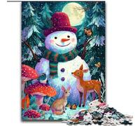 Puzzle da 1000 pezzi per adolescenti, pupazzo di neve, divertimento per tutta la famiglia, ideale come regalo per tutta la famiglia dai 14 anni in su (dimensioni 26x38cm)