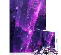 Puzzle da 1000 pezzi per adolescenti Purple City fai da te giocattoli regali di Babbo Natale segreto gioco educativo per compleanno Natale dimensioni 50x75cm