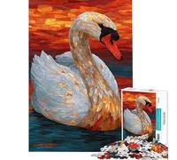 Puzzle da 1000 pezzi per adolescenti puzzle a mosaico con cigno per adulti giocattolo fai da te ideale per passare il tempo durante le vacanze compleanni e altre occasioni (38x52cm)