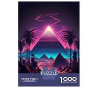 Puzzle Da 1000 Pezzi Per Adolescenti Puzzle A Pyramid in The Neon Sand Puzzle Giochi Per Famiglie Decorazione Per La Casa Regali Unici Per Compleanno 70x50cm/1000pcs