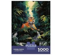 Puzzle Da 1000 Pezzi Per Adolescenti Puzzle A Tiger at The Waterfall Puzzle Giochi Per Famiglie Corsa Di Velocità Manuale Regali Di Compleanno E Unici 70x50cm/1000pcs