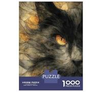 Puzzle Da 1000 Pezzi Per Adolescenti Puzzle Abstract Black Cat with Golden Eye Puzzle Per Adolescenti Giochi Rilassanti Decorazione Perfetta Regali Di Compleanno E Unici 38x26cm/1000pcs