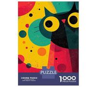 Puzzle Da 1000 Pezzi Per Adolescenti Puzzle Abstract Cat Art with Geometric Shapes Puzzle Per Adulti Giochi Rilassanti Taglio Di Precisione Difficile E Impegnativo 70x50cm/1000pcs