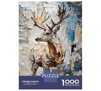 Puzzle Da 1000 Pezzi Per Adolescenti Puzzle Abstract Deer Painting Puzzle Giochi Per Famiglie Corsa Di Velocità Manuale Regali Di Compleanno E Unici 38x26cm/1000pcs