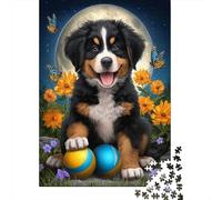Puzzle Da 1000 Pezzi Per Adolescenti Puzzle Adorable Puppy with Balls And Butterflies Puzzle Per Adolescenti Giochi Rilassanti Decorazione Perfetta Regali Di Compleanno E Unici 38x26cm/1000pcs