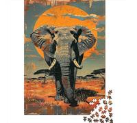 Puzzle Da 1000 Pezzi Per Adolescenti Puzzle African Elephant Art Print Puzzle Fai Da Te Giocattoli Per Il Divertimento in Famiglia Per Compleanno, Natale 52x38cm/1000pcs