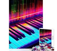 Puzzle da 1000 pezzi per adolescenti,puzzle al neon,pianoforte techno,giocattolo educativo,regalo di compleanno,gioco rompicapo,aiuta il cervello ad allenarsi,dimensioni 38x26cm