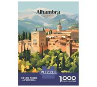 Puzzle Da 1000 Pezzi Per Adolescenti Puzzle Alhambra Palace, Spain Puzzle Per Adulti Gioco Pratico Ma Divertente E Umoristico Aiuta Ad Allenare Il Cervello 70x50cm/1000pcs