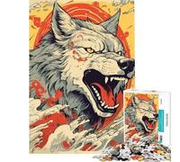 Puzzle da 1000 pezzi per adolescenti puzzle Amaterasu Wolf puzzle per adulti giochi divertenti decorazione murale stimola l'esercizio mentale (dimensioni 38x26cm)