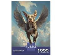 Puzzle Da 1000 Pezzi Per Adolescenti Puzzle American Staffordshire Terrier Angel Loyal Pet Tribute Dog with Wings Puzzle Per Adolescenti Giochi Rilassanti Decorazione Perfetta Regali Di Compleanno E