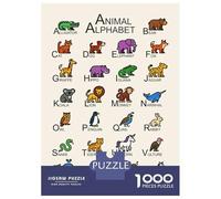 Puzzle Da 1000 Pezzi Per Adolescenti Puzzle Animal Alphabet Chart in English Puzzle Giocattoli Antistress Decorazione Da Parete Per Compleanno, Natale 70x50cm/1000pcs