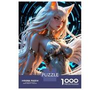 Puzzle Da 1000 Pezzi Per Adolescenti Puzzle Anime Fox Girl with Cyberpunk Background Puzzle Per Adulti Giochi Rilassanti Ma Divertenti E Umoristici È Ideale Come Regalo 38x26cm/1000pcs