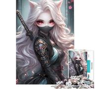Puzzle da 1000 pezzi per adolescenti puzzle anime Ninja Fox Girl difficile e stimolante decorazione per la casa giocattolo antistress adatto a partire dai 14 anni (38x26cm)