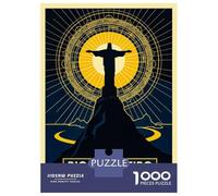 Puzzle Da 1000 Pezzi Per Adolescenti Puzzle Art Deco Christ The Redeemer, Rio De Janeiro Puzzle Giocattoli Antistress Decorazione Da Parete Per Compleanno, Natale 38x26cm/1000pcs