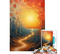 Puzzle da 1000 pezzi per adolescenti puzzle astratto con sentiero illuminato dal sole per adulti gioco pratico ideale per passare il tempo durante le vacanze regali di Natale e compleanno (38x26cm)