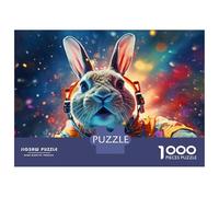 Puzzle Da 1000 Pezzi Per Adolescenti Puzzle Astronaut Rabbit in Space Puzzle Per Adulti Gioco Pratico Ma Divertente E Umoristico Interazione Genitore-figlio 38x26cm/1000pcs